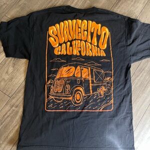 Black Tee with Orange Graphic